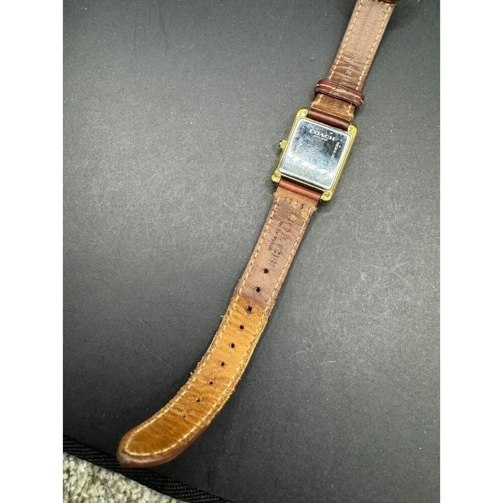 Coach Stainless Steel Gold Tone Square Watch CA.88.7.34.0914 White Dial Working - Picture 10 of 11